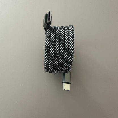 Magnetically Coiled Fast Charging Braided Charging Cable