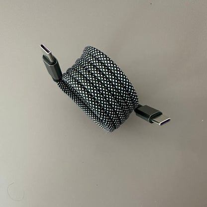 Magnetically Coiled Fast Charging Braided Charging Cable