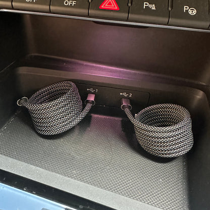 Magnetically Coiled Fast Charging Braided Charging Cable