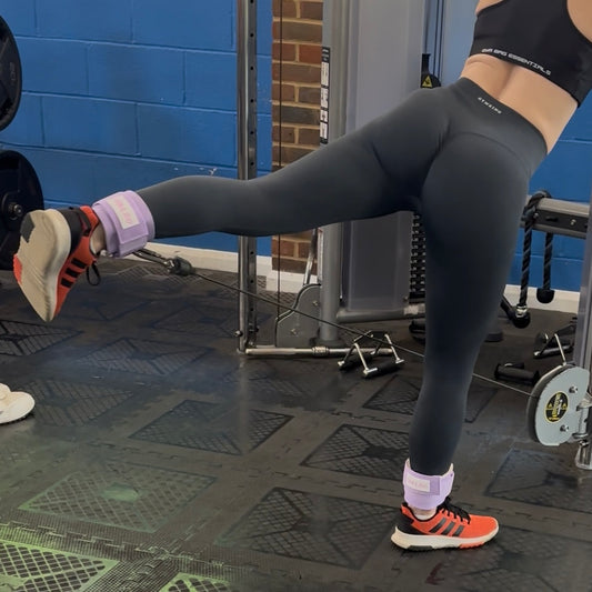 Neoprene Gym Ankle Straps with Double D-Ring Adjustable Cuff (Pastel)