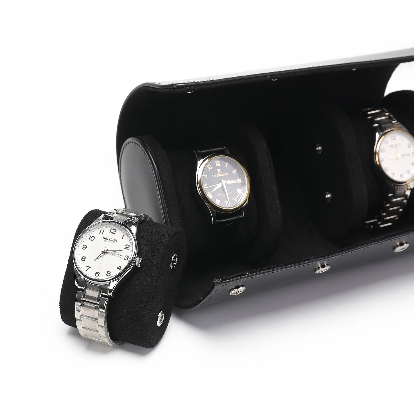 Luxury Leather Watch Travel Storage Roll