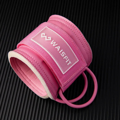 Neoprene Gym Ankle Straps with Double D-Ring Adjustable Cuff (Pastel)