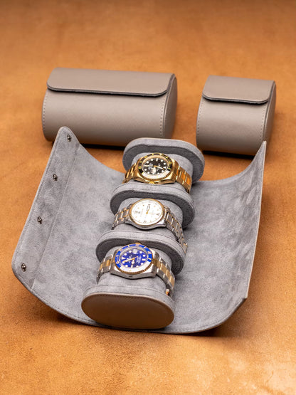 Luxury Leather Watch Travel Storage Roll
