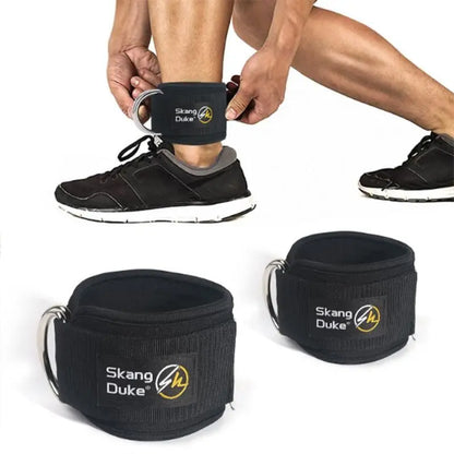 Neoprene Gym Ankle Straps with Double D-Ring Adjustable Cuff (Pattern)