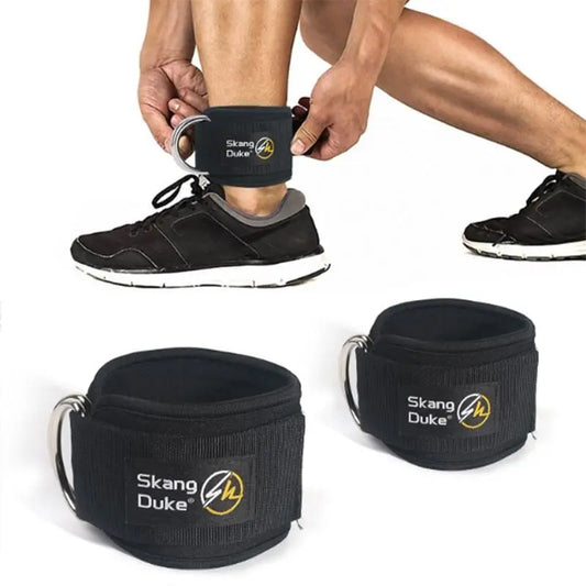 Neoprene Gym Ankle Straps with Double D-Ring Adjustable Cuff (Pattern)