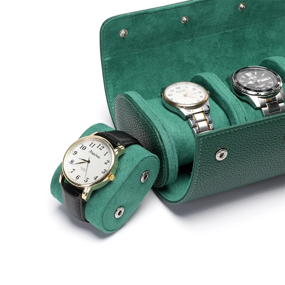 Luxury Leather Watch Travel Storage Roll