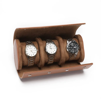 Luxury Leather Watch Travel Storage Roll