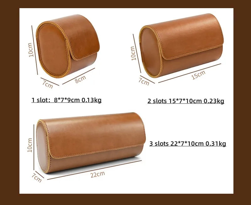 Luxury Leather Watch Travel Storage Roll