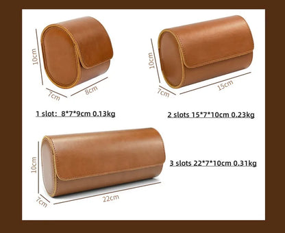 Luxury Leather Watch Travel Storage Roll
