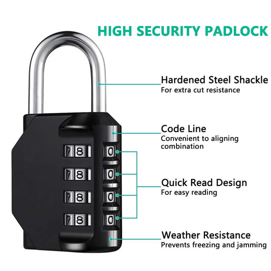 4 Digit Combination Gym Padlock