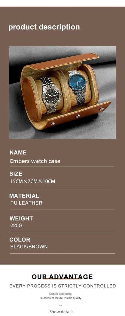 Luxury Leather Watch Travel Storage Roll