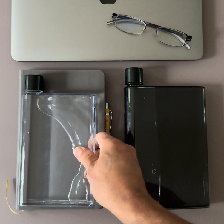 Notebook Size Flat Water Bottle