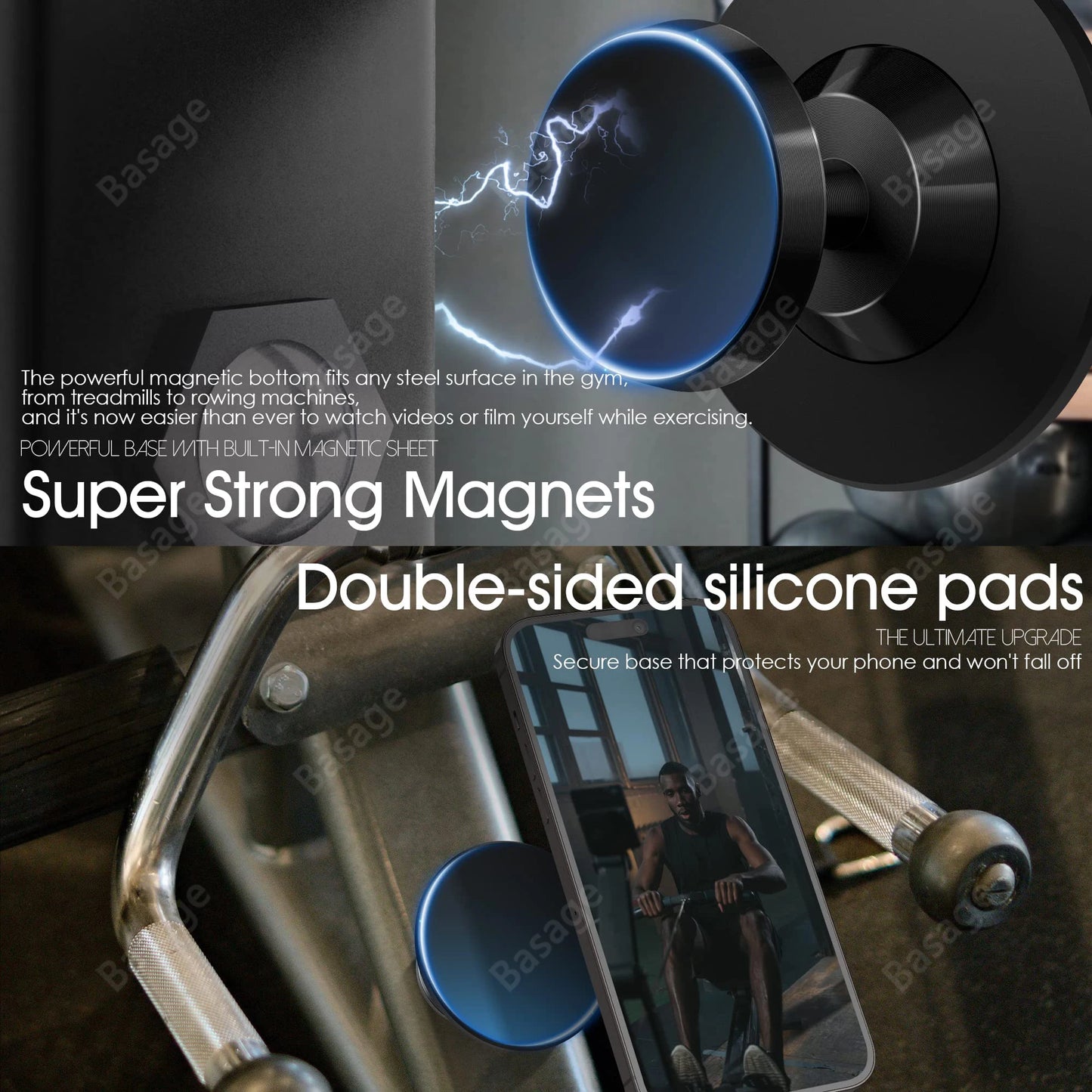 Double Sided Magnetic Gym Phone Holder