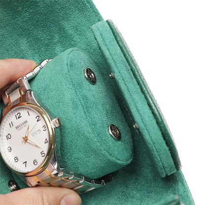 Luxury Leather Watch Travel Storage Roll