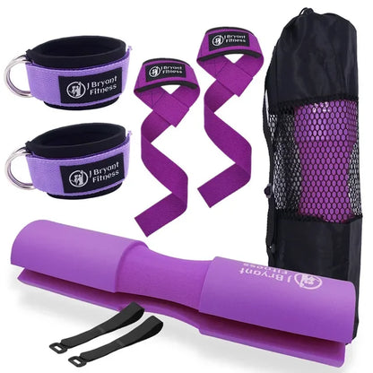 3 in 1 Barbell Pad, Lifting Strap and Ankle Cuff Set