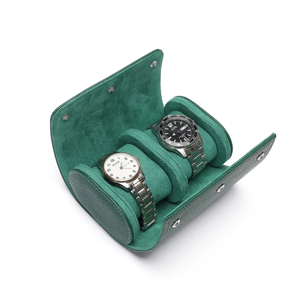 Luxury Leather Watch Travel Storage Roll