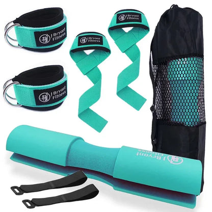 3 in 1 Barbell Pad, Lifting Strap and Ankle Cuff Set