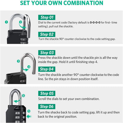 4 Digit Combination Gym Padlock