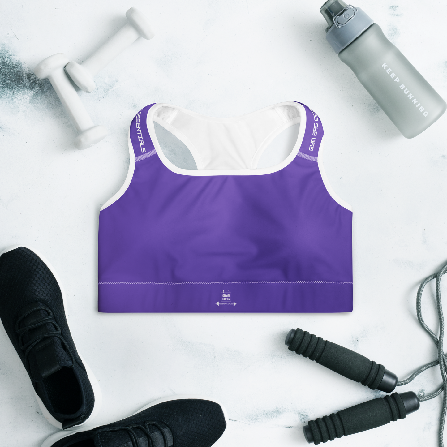 Gym Bag Essentials Padded Sports Bra - Purple