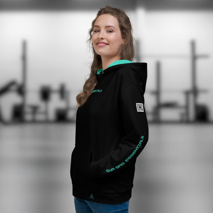 Gym Bag Essentials Hoodie - Black/Teal - Gym Bag Essentials