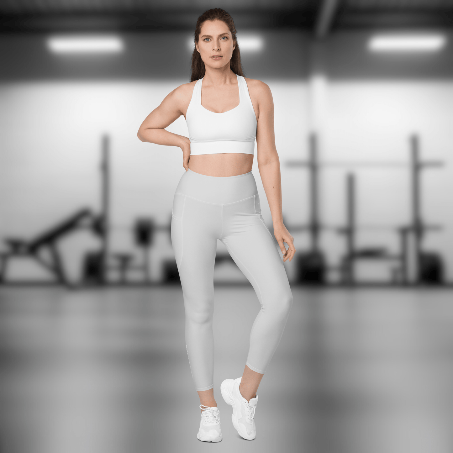 Gym Bag Essentials Leggings with Pockets - Grey - Gym Bag Essentials