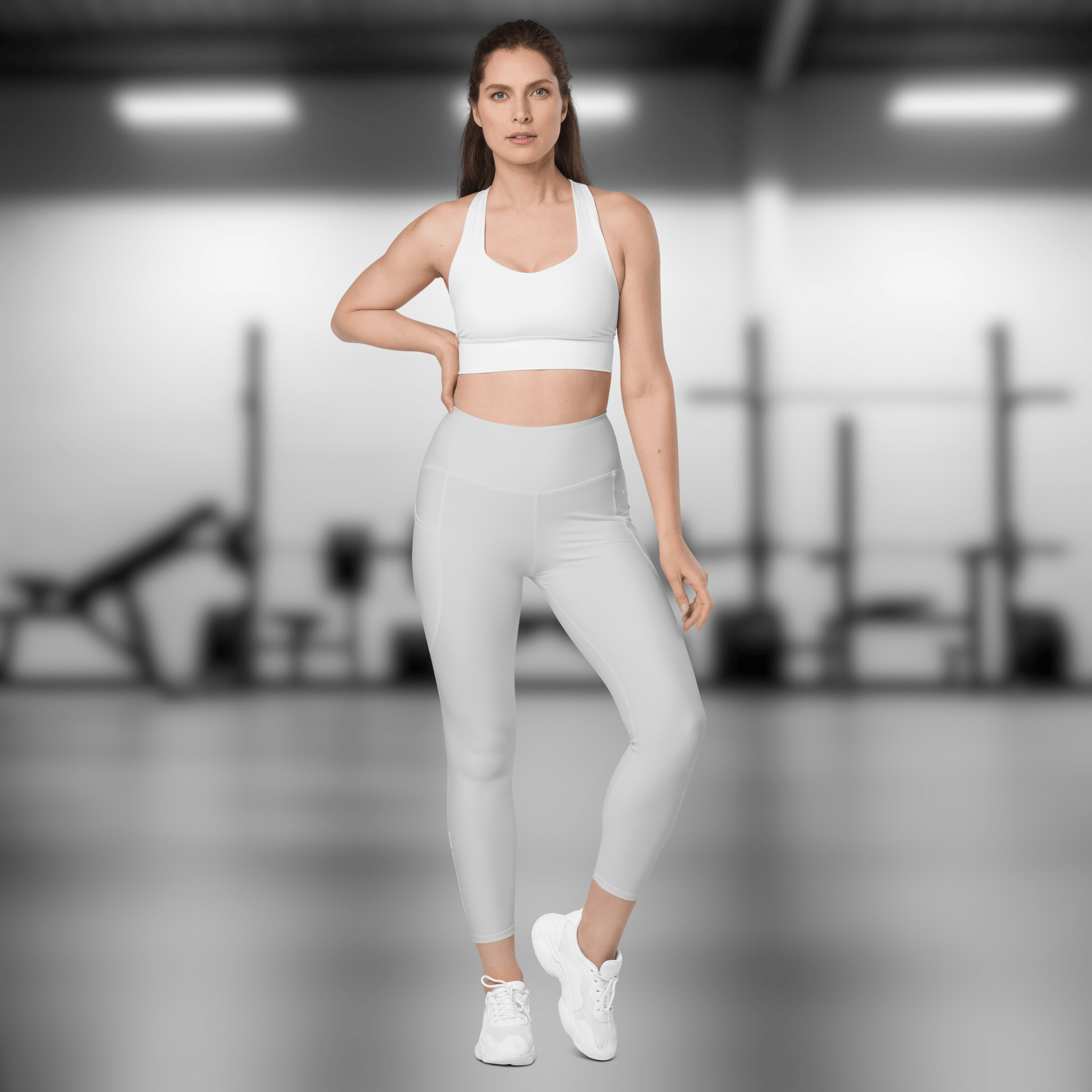 Gym Bag Essentials Leggings with Pockets - Grey - Gym Bag Essentials