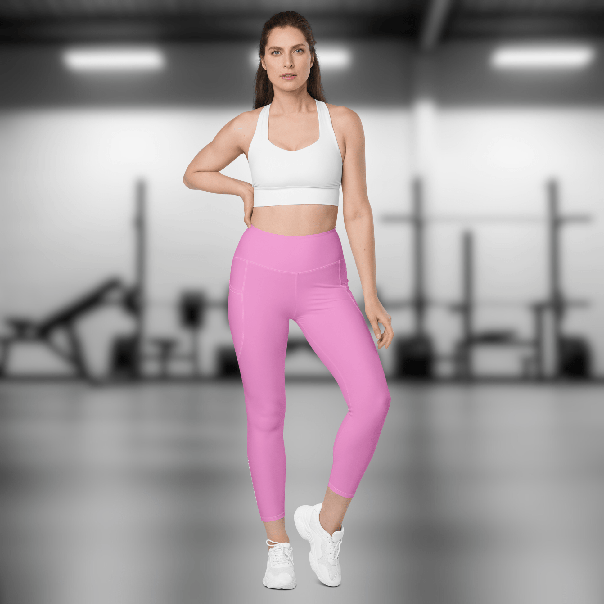 Gym Bag Essentials Leggings with Pockets - Pink - Gym Bag Essentials