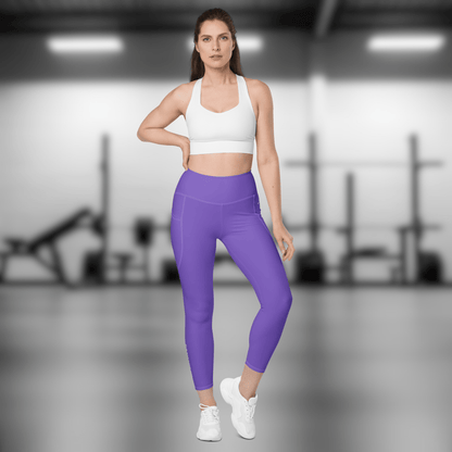 Gym Bag Essentials Leggings with Pockets - Purple - Gym Bag Essentials