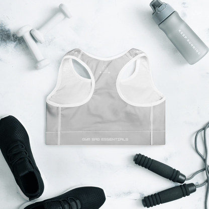 Gym Bag Essentials Padded Sports Bra - Grey - Gym Bag Essentials