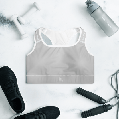 Gym Bag Essentials Padded Sports Bra - Grey - Gym Bag Essentials