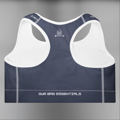 Gym Bag Essentials Padded Sports Bra - Navy - Gym Bag Essentials