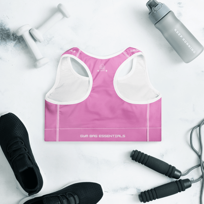 Gym Bag Essentials Padded Sports Bra - Pink - Gym Bag Essentials