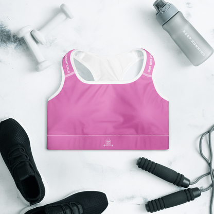 Gym Bag Essentials Padded Sports Bra - Pink - Gym Bag Essentials