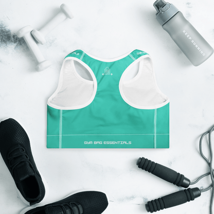 Gym Bag Essentials Padded Sports Bra - Teal - Gym Bag Essentials