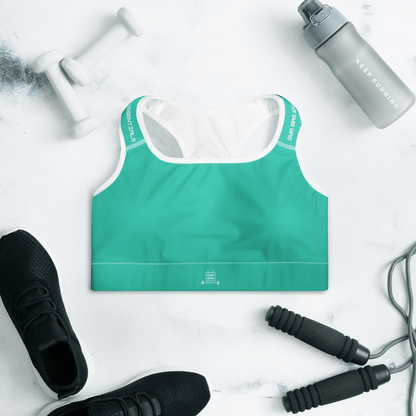 Gym Bag Essentials Padded Sports Bra - Teal - Gym Bag Essentials