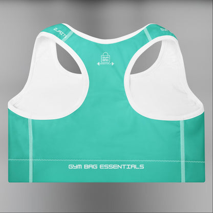 Gym Bag Essentials Padded Sports Bra - Teal - Gym Bag Essentials
