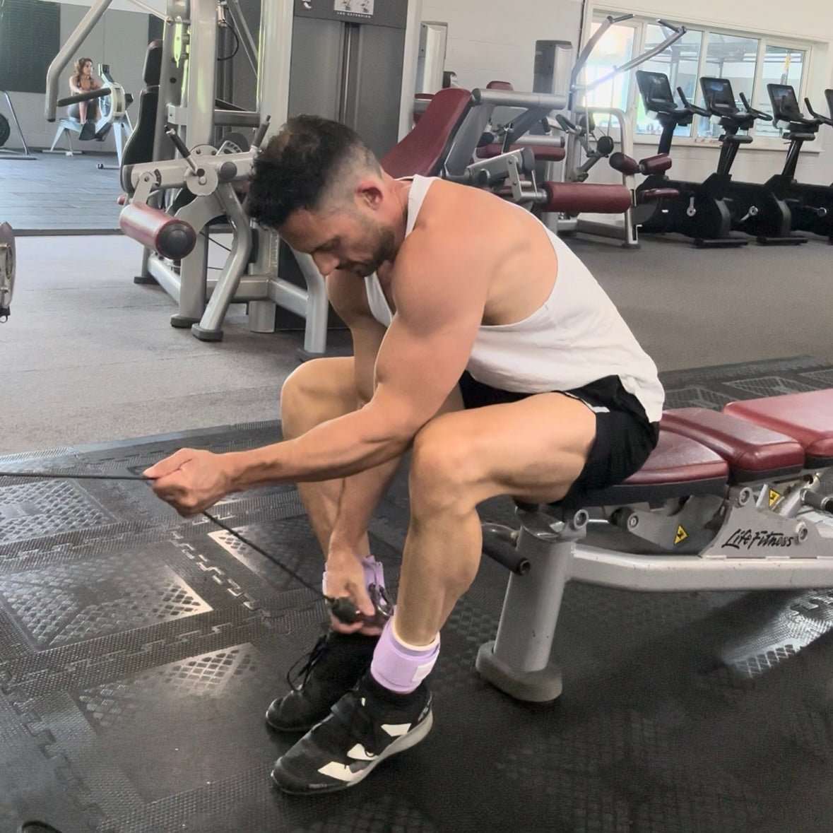 Luxuary Neoprene Gym Ankle Straps with Double D - Ring Adjustable Cuff (Pastel) - Gym Bag Essentials