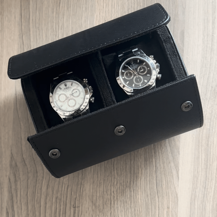 Luxury Leather Watch Travel Storage Roll - Gym Bag Essentials