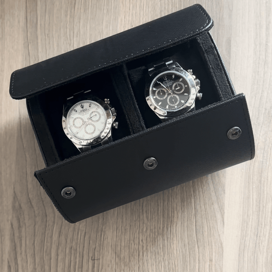 Luxury Leather Watch Travel Storage Roll - Gym Bag Essentials