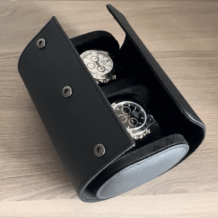 Luxury Leather Watch Travel Storage Roll - Gym Bag Essentials