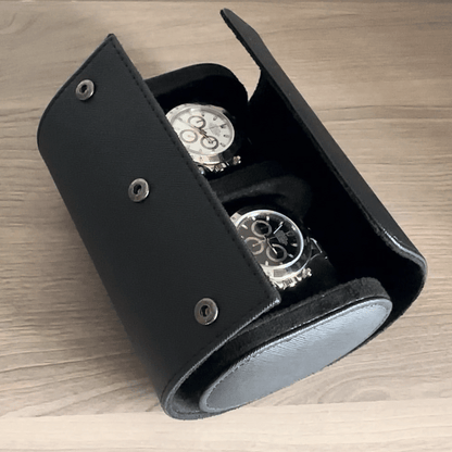 Luxury Leather Watch Travel Storage Roll - Gym Bag Essentials
