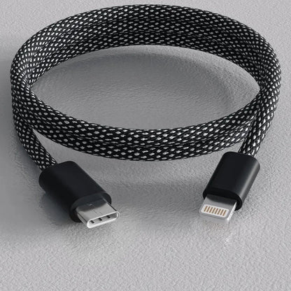 Magnetically Coiled Fast Charging Braided Charging Cable - Gym Bag Essentials