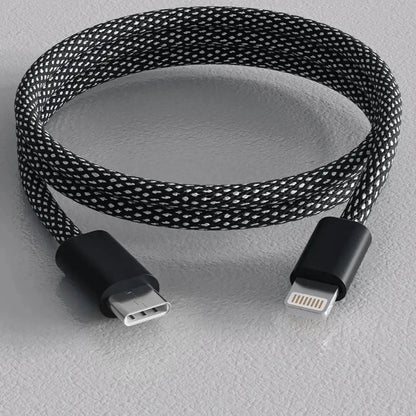 Magnetically Coiled Fast Charging Braided Charging Cable - Gym Bag Essentials