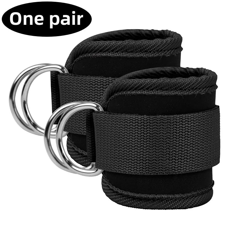 Neoprene Gym Ankle Straps with Double D - Ring Adjustable Cuff - Gym Bag Essentials