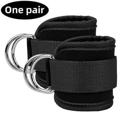 Neoprene Gym Ankle Straps with Double D - Ring Adjustable Cuff - Gym Bag Essentials