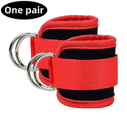 Neoprene Gym Ankle Straps with Double D - Ring Adjustable Cuff - Gym Bag Essentials