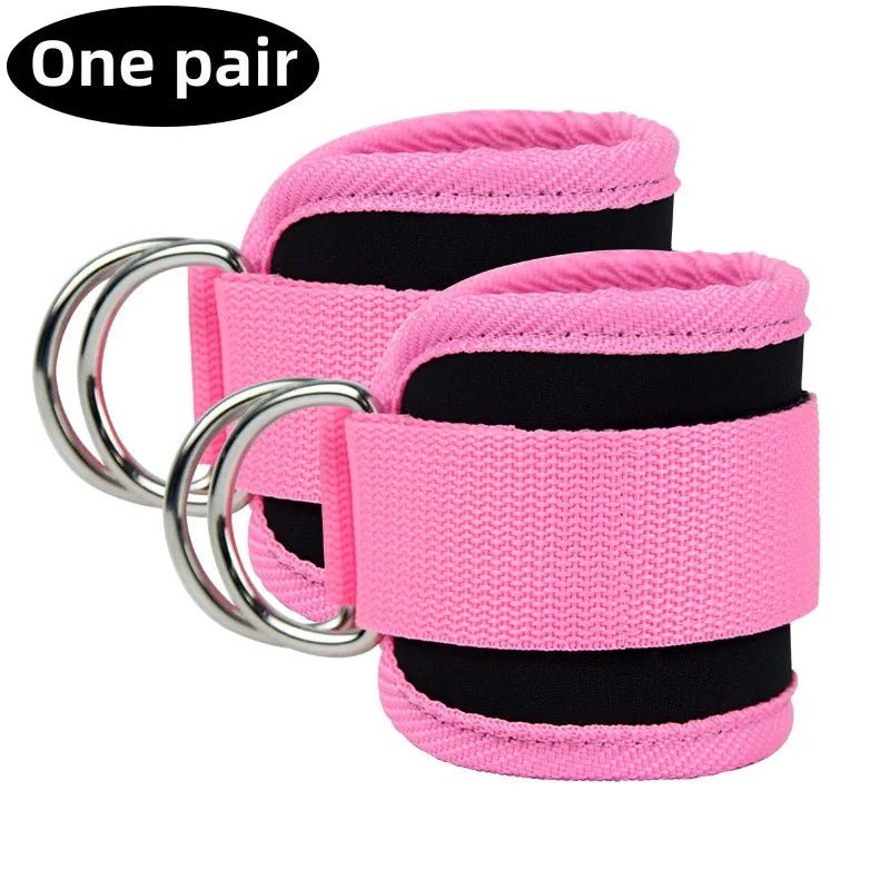 Neoprene Gym Ankle Straps with Double D - Ring Adjustable Cuff - Gym Bag Essentials