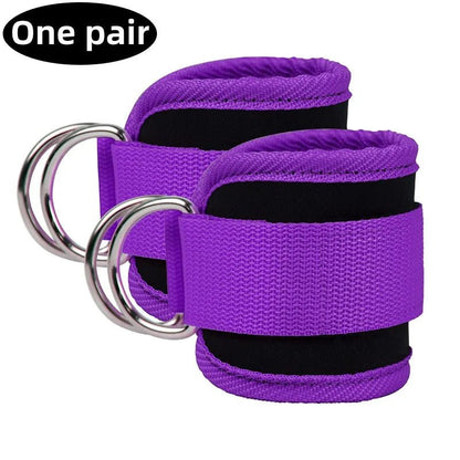 Neoprene Gym Ankle Straps with Double D - Ring Adjustable Cuff - Gym Bag Essentials