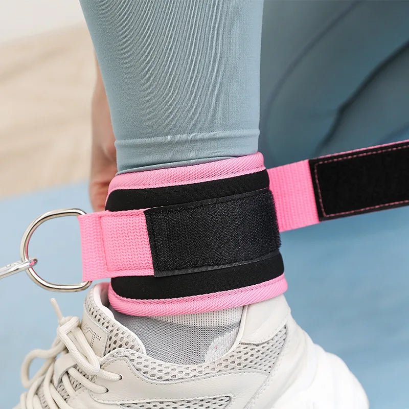 Neoprene Gym Ankle Straps with Double D - Ring Adjustable Cuff - Gym Bag Essentials