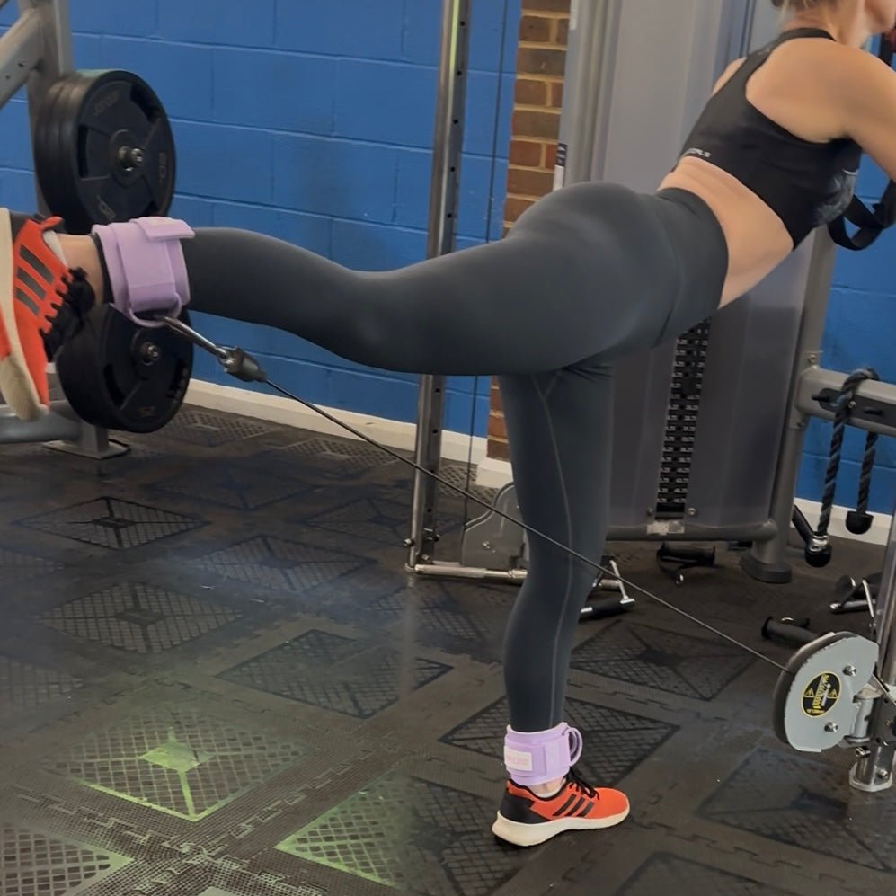 Neoprene Gym Ankle Straps with Double D - Ring Adjustable Cuff (Pastel) - Gym Bag Essentials